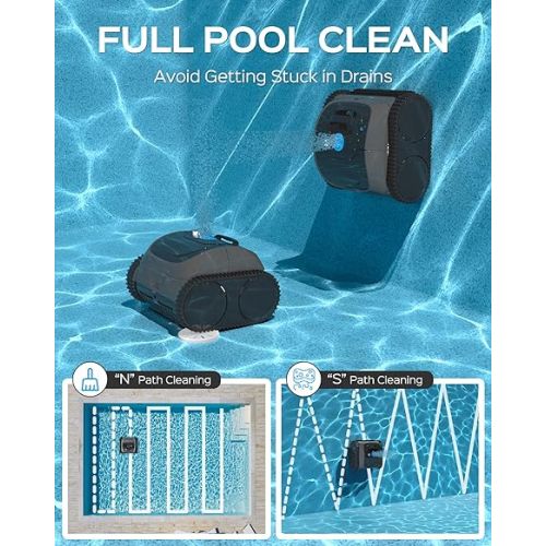  (2024 Upgrade) WYBOT C1 Robotic Pool Cleaner for In Ground Pools up to 65 FT in Length, 150mins Runtime, Cordless Pool Vaccum with Wall Climbing Function, Larger Top-Loading Filters