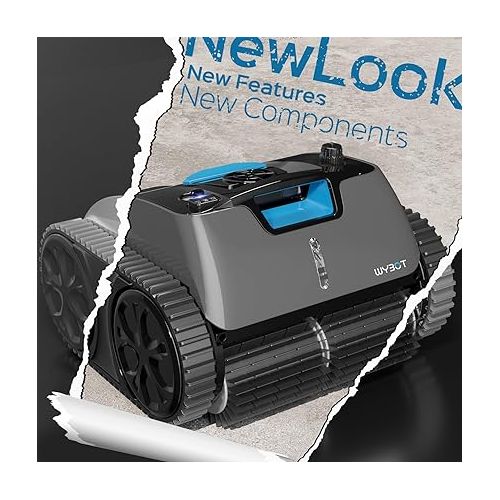  (2024 New) WYBOT C1 Pro Robotic Pool Cleaner Vacuum with APP, Manual Mode Switching & Wall Climbing, 65W Suction Power, 150 Mins, 1614 sq.ft, Intelligent Route Planning, Ideal for Inground Pools