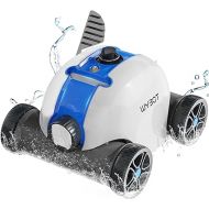 WYBOT 2024 Cordless Robotic Pool Cleaner, Automatic Pool Vacuum with Powerful Suction, Last 90 Mins, LED Indicator, Self-Parking, Ideal for Above/In-Ground Flat Pools, Osprey 300 Grey.