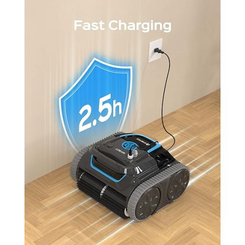  WYBOT S1 High-End Wall Climbing Robotic Pool Cleaner with Intelligent Path Cleaning, APP Setting, Ultra Suction Power, Last 180 Mins, Cordless Automatic Pool Vacuum Robot Ideal for Inground Pools