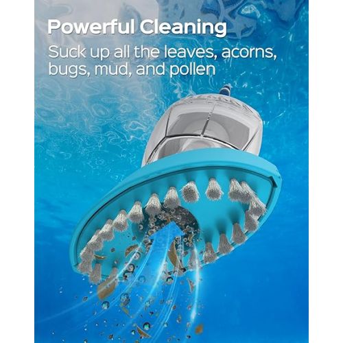  WYBOT (2024 Upgraded) Handheld Pool Vacuum with Telescopic Pole, Strong Suction for Deep Cleaning, 60 Mins RunningTime, Rechargeable Cordless Pool Cleaner for Spas/Hot Tubs/Small Pools Cleaning - Blue