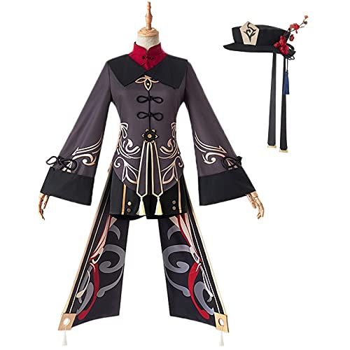  할로윈 용품WYKBPX Genshin Impact Hu Tao Cosplay Costume Outfit Game National?Style Long Tail Tassels Dress Pants Uniform Set Halloween