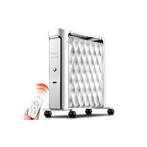  WYKDL Oil Filled Radiator, LED Display Fast Heating Electric Space Heater, 3 Power Settings, Adjustable Temperature & Timer 2200W