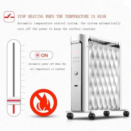  WYKDL Oil Filled Radiator, LED Display Fast Heating Electric Space Heater, 3 Power Settings, Adjustable Temperature & Timer 2200W