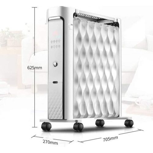  WYKDL Oil Filled Radiator, LED Display Fast Heating Electric Space Heater, 3 Power Settings, Adjustable Temperature & Timer 2200W