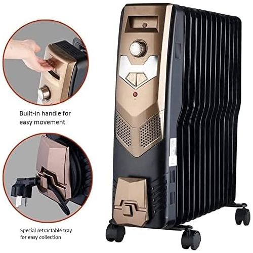  WYKDL Oil Filled Radiator Heater, Portable Space Heater with Adjustable Thermostat, Overheat & Tip-Over Protection