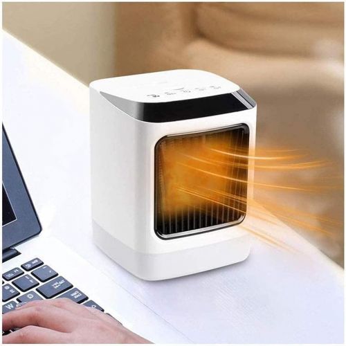  WYKDL Portable Electric Mini Air Heater, Over-Heat & Tip-Over Protection, PTC Ceramic Electric Air Heater 800W（Color：white）