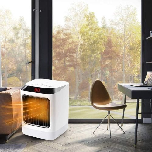  WYKDL Portable Electric Mini Air Heater, Over-Heat & Tip-Over Protection, PTC Ceramic Electric Air Heater 800W（Color：white）