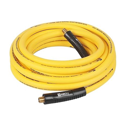  WYNNsky 18 Pieces Air Compressor Accessories, 3/8 Inch × 25 Feet Hybrid Air Compressor Hose with 1/4 Inch NPT Male Threads, 1/4 NPT Quick Connect Air Fittings, Air Blow Gun Kit, Air Chuck, Tire Gauge