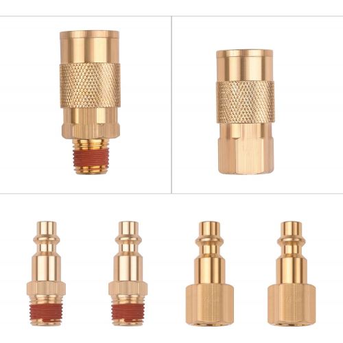  WYNNsky 1/4 NPT Air Blow Gun and Brass Air Accessory Kit, Air Compressor Connect Coupler/Plug - 13 Piece Air Tools Kit