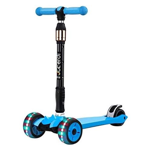  WYQ Faltbarer Kinder Roller mit blinkenden Radern, verstellbarem Lenker, Tretroller fuer Kinder im Alter von 3-12 Jahren (Farbe : Blau)