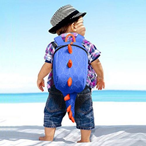  WYSBAOSHU Children Cute Cartoon Backpack Bag Anti Lost Bag Dinosaur Shape (Blue)