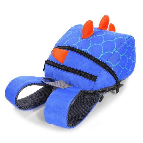  WYSBAOSHU Children Cute Cartoon Backpack Bag Anti Lost Bag Dinosaur Shape (Blue)