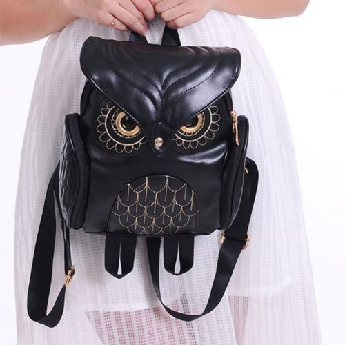  WYSBAOSHU Fashion Owl Backpack Girls Pu Leather Mini Bag