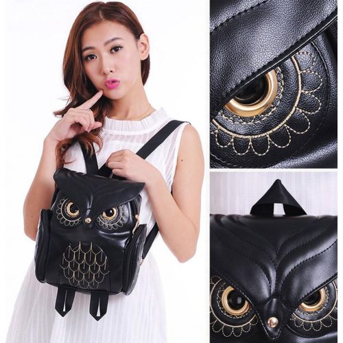  WYSBAOSHU Fashion Owl Backpack Girls Pu Leather Mini Bag