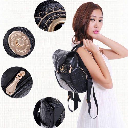  WYSBAOSHU Fashion Owl Backpack Girls Pu Leather Mini Bag