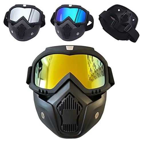  WYWY Snowboard Goggles Glasses Safety Goggles with Mouth Filter Unisex Ski Snowboard Mask Snowmobile Skiing Goggles Windproof Motocross Protective Ski Goggles (Color : Gold)