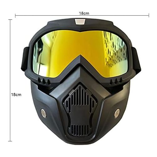  WYWY Snowboard Goggles Glasses Safety Goggles with Mouth Filter Unisex Ski Snowboard Mask Snowmobile Skiing Goggles Windproof Motocross Protective Ski Goggles (Color : Gold)