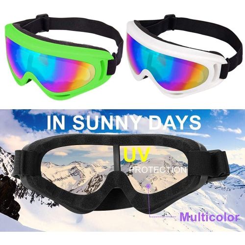  WYWY Snowboard Goggles Anti-fog Snow Ski Glasses Candy color Professional Windproof X400 UV Protection Skate Skiing Goggles Ski Goggles (Color : Black Silver)