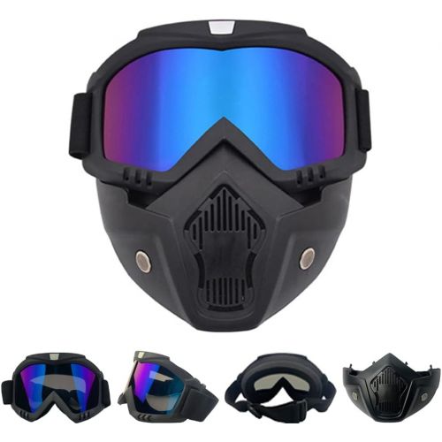  WYWY Snowboard Goggles Mask Snowmobile Skiing Goggles Windproof Motocross Protective Glasses Safety Goggles With Mouth Filter Outdoor Ski Snowboard Ski Goggles (Color : C)