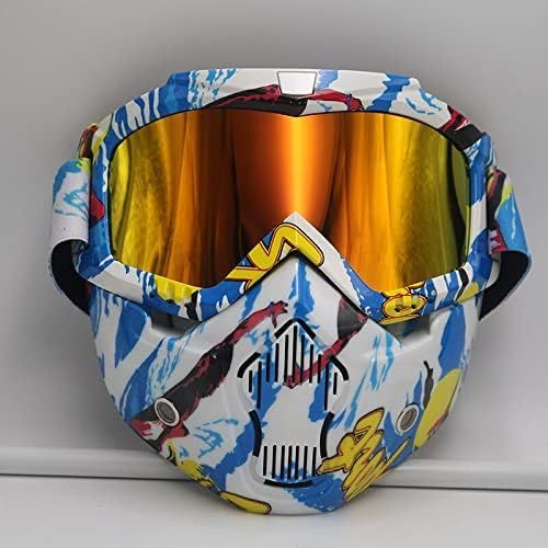  WYWY Snowboard Goggles Motorcycle Goggles With Mask Motorcycle Moto Glasses ATV Ski Sport MX Off Road Helmet Cycling Racing Goggles Ski Goggles (Color : 3)