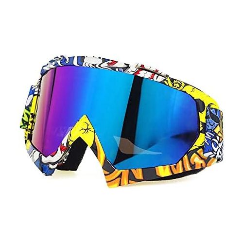  WYWY Snowboard Goggles Men Women Ski Mask Goggles Snowboard Snowmobile Skiing Windproof Eyewear Sport Cycling Glasses Motocross Faceshield Ski Goggles (Color : Skull-04)