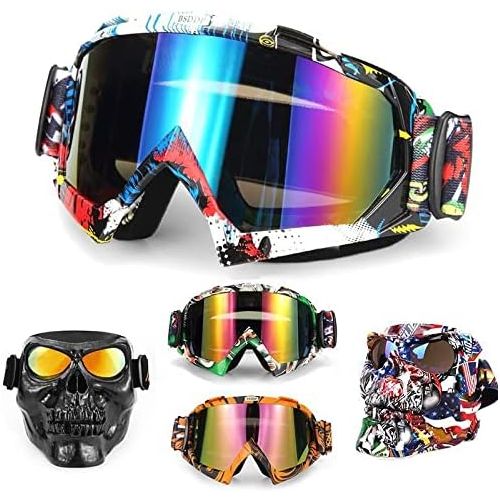  WYWY Snowboard Goggles Men Women Ski Mask Goggles Snowboard Snowmobile Skiing Windproof Eyewear Sport Cycling Glasses Motocross Faceshield Ski Goggles (Color : Skull-04)