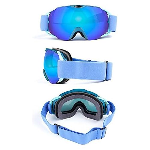  WYWY Snowboard Goggles Double Layer Anti-Fog Ski Goggles Adult Blue Skiing Eyewear Men Women Outdoor Windproof Safety Snow Ski Goggles Skiing Equipment Ski Goggles (Color : A)