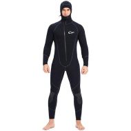 Wetsuits Men's Ultra Stretch 7Mm Neoprene Wetsuit, Winter Warm Front Zip Full Body Diving Suit for Snorkeling Scuba Diving Swimming Surfing