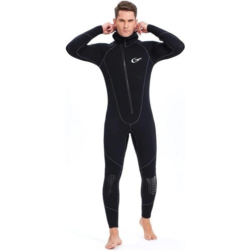  WYYHAA Ultra Stretch 1.5MM Neoprene Wetsuit for Men Women, Front Zip Full Body Diving Suit Protection UV 50+ Cold-Proof Thick Warm Swimsuit One-Piece