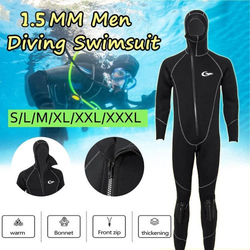  WYYHAA Ultra Stretch 1.5MM Neoprene Wetsuit for Men Women, Front Zip Full Body Diving Suit Protection UV 50+ Cold-Proof Thick Warm Swimsuit One-Piece