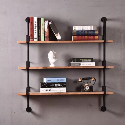  WYZ Reclaimed Wood&Industrial DIY Pipe Shelf Shelves Steampunk Rustic Urban Bookcase 3 Tier Book shelevs