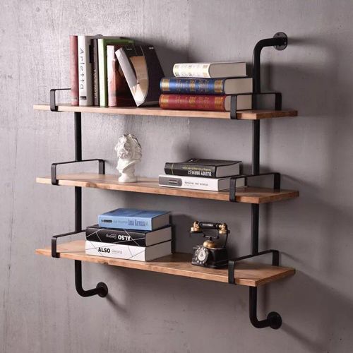  WYZ Reclaimed Wood&Industrial DIY Pipe Shelf Shelves Steampunk Rustic Urban Bookcase 3 Tier Book shelevs