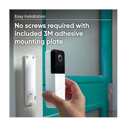  Wyze Wireless Video Doorbell Pro (Chime Included), 1440 HD Video, 1:1 Aspect Ratio: 1:1 Head-to-Toe View, 2-Way Audio, Night Vision