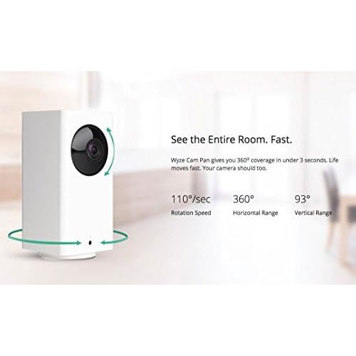  [아마존베스트]Wyze Labs Wyze Cam Pan 1080p Pan/Tilt/Zoom Wi-Fi Indoor Smart Home Camera with Night Vision, 2-Way Audio, Person Detection, Works with Alexa & the Google Assistant