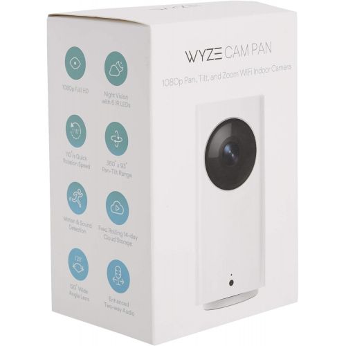 [아마존베스트]Wyze Cam Pan 1080p Pan/Tilt/Zoom Wi-Fi Indoor Smart Home Camera with Night Vision, 2-Way Audio, Works with Alexa & the Google Assistant, White - WYZECP1