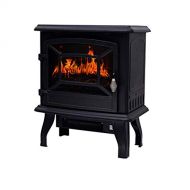 WYZXR Stove Heating Electric Fireplace Wood Stove with LED Flame Effect Free Standing and Portable with overheating Protection 1400W