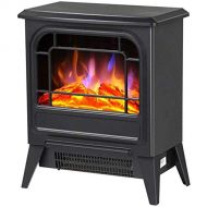 WYZXR Portable Electric Stove Heating Fireplace Electric fire 1800W with 3D Flame Effect with Wood Stove and 2 Heat Settings Portable Free Standing Space Heater B.
