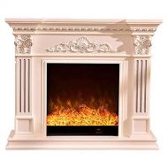 WYZXR Electric Fireplace Heater Carved Decorative Cabinet Mantle Electric Stove Heater Portable Electric Wood Wood Stove Effect Light