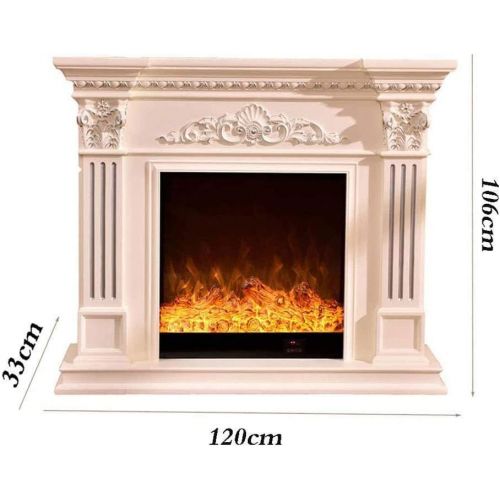  WYZXR Electric Fireplace Heater Carved Decorative Cabinet Mantle Electric Stove Heater Portable Electric Wood Wood Stove Effect Light