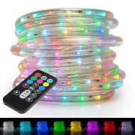 WYZworks 1/2 (150 feet) Multi-Colors + 8 Color Modes & 4 Lighting Effects LED Rope Lights w/Remote Controller 2 Wire Accent Extendable Holiday Christmas Lighting | ETL Certified