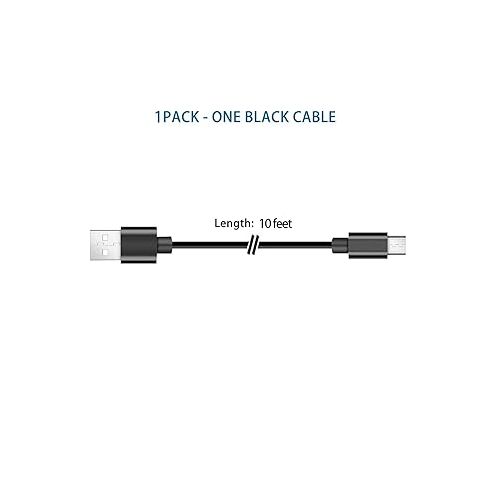  10Ft Micro USB Charger Charging Cable Power Cord Compatible for Keyboard Folio m1, Logitech MX Master 2S/ MX Anywhere 2, K800 Y-R0011, Corsair K63 & More Micro USB Keyboard