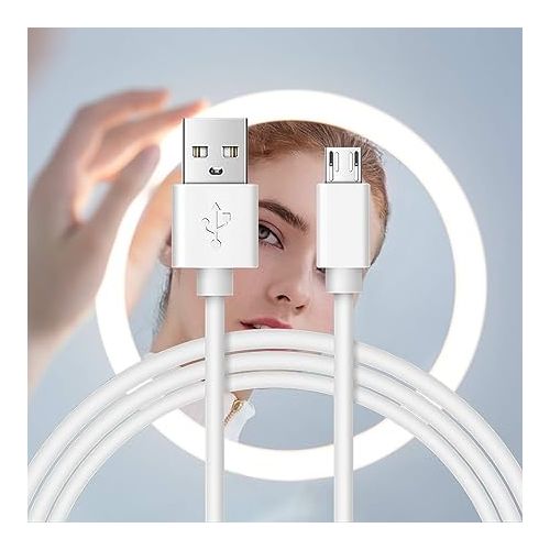  Wall Charger USB Charging Cable Cord Fit for Simplehuman 5 inch & 8 inch Round Sensor Makeup Mirror, Bestope Makeup Mirror,Amiro,Deweisn Makeup Mirror & More Rechargeable Makeup Mirror