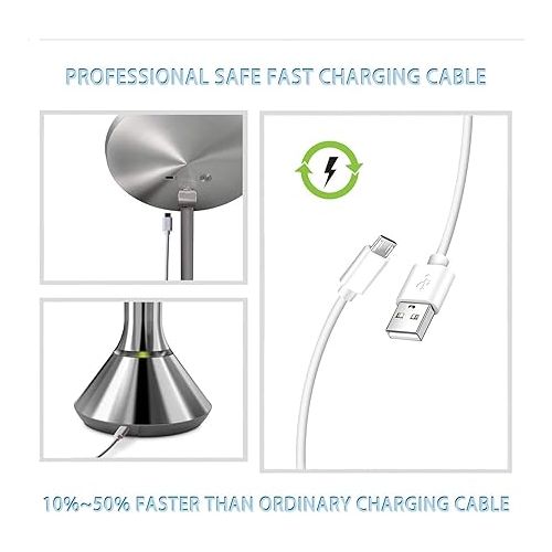  Wall Charger USB Charging Cable Cord Fit for Simplehuman 5 inch & 8 inch Round Sensor Makeup Mirror, Bestope Makeup Mirror,Amiro,Deweisn Makeup Mirror & More Rechargeable Makeup Mirror