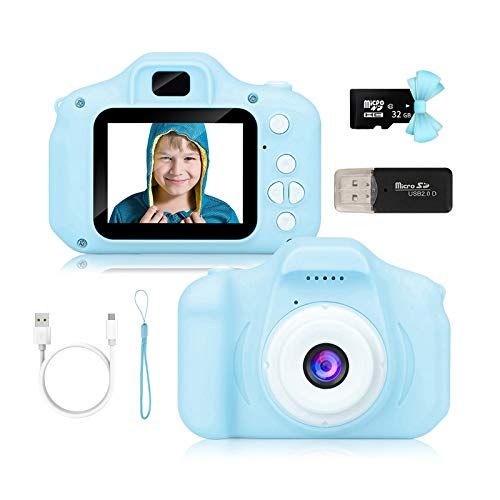  [아마존베스트]WZMEYAO Kids Camera for Boys and Girls, Digital Camera Toy Gifts Ideas for Birthday and Christmas,Rechargeable Kids Video Camera Recorder,Portable Toy for Age 2 to 10 Years Old with 32GB M