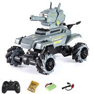 WZRYBHSD Wireless Off-Road Remote Control Car Tank,Launch Water Bomb Armored Vehicle Bullet Shooting Tank Rechargeable Tracked Electric 2.4 GHz RC Car for Kids and Adults