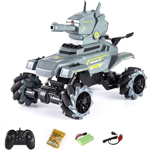  WZRYBHSD Wireless Off-Road Remote Control Car Tank,Launch Water Bomb Armored Vehicle Bullet Shooting Tank Rechargeable Tracked Electric 2.4 GHz RC Car for Kids and Adults