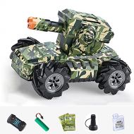 WZRYBHSD Childrens Remote Control Car,RC Battle Tank Launch Water Bullets Off-Road RC Tank All Terrains Military Truck Vehicle Electric Car Toy Gift for 4 5 6 7 8-12 Year Old Kids