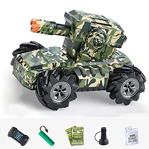  WZRYBHSD Childrens Remote Control Car,RC Battle Tank Launch Water Bullets Off-Road RC Tank All Terrains Military Truck Vehicle Electric Car Toy Gift for 4 5 6 7 8-12 Year Old Kids