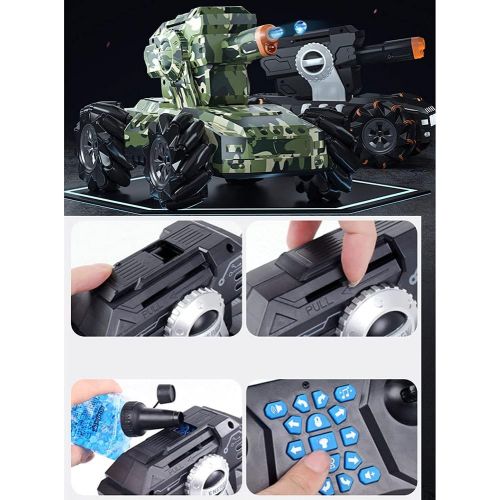  WZRYBHSD Childrens Remote Control Car,RC Battle Tank Launch Water Bullets Off-Road RC Tank All Terrains Military Truck Vehicle Electric Car Toy Gift for 4 5 6 7 8-12 Year Old Kids